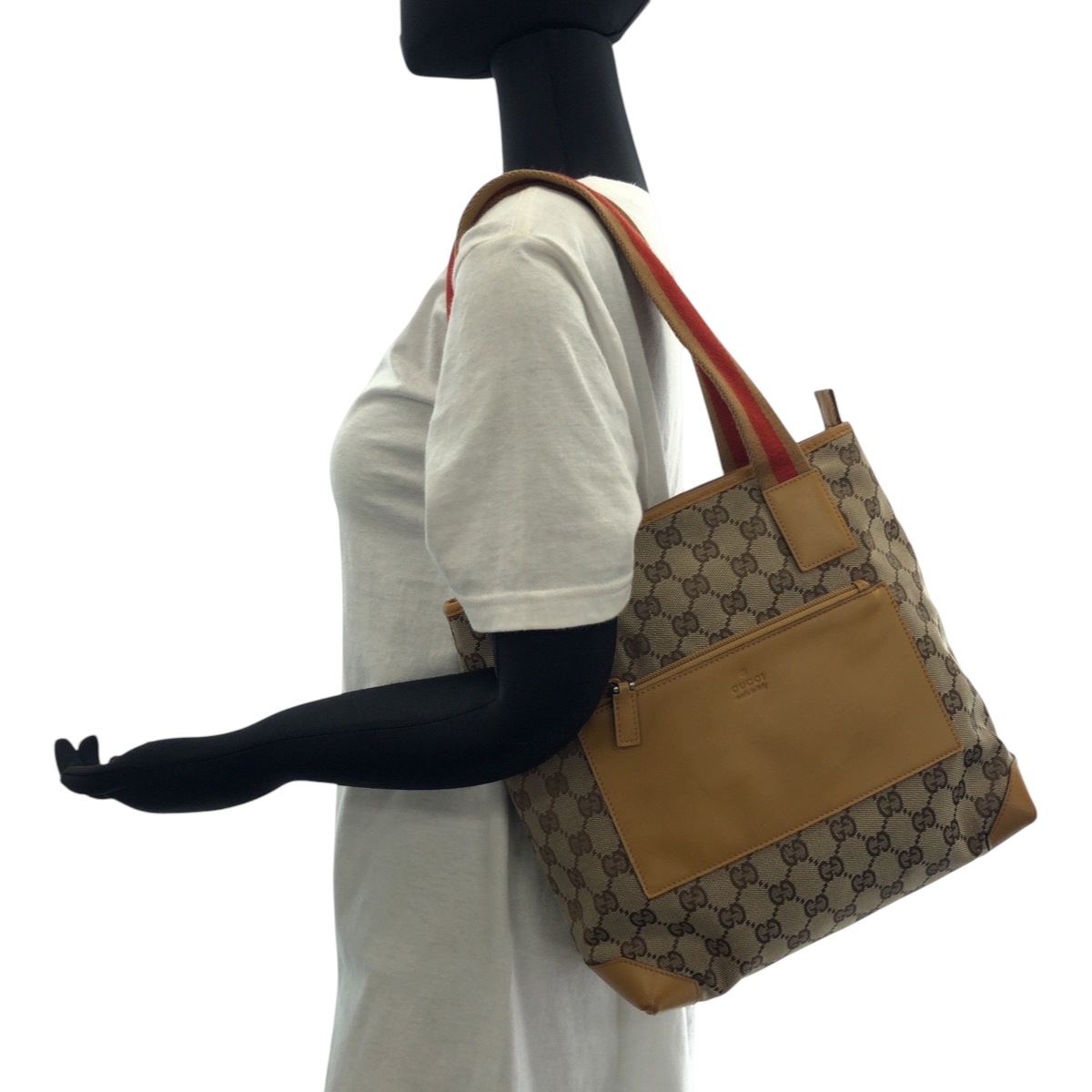 ベージュ キャメル オレンジ シルバー金具 GGキャンバス 019 0402 ハンドバッグ トートバッグ レディース 502355