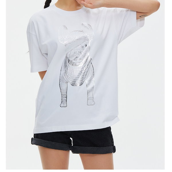 Qoo10] LIFEWORK ゴールドシルバードッグ 半袖 Tシャツ