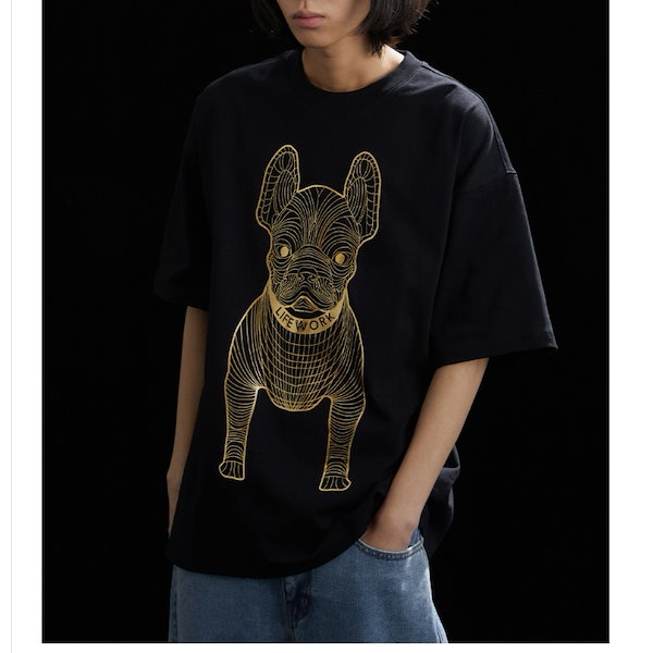 Qoo10] LIFEWORK ゴールドシルバードッグ 半袖 Tシャツ