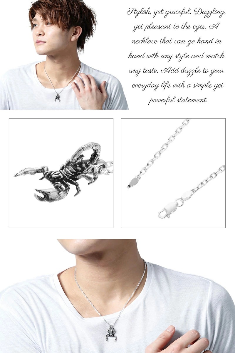 ペンダント ネックレス メンズ さそり 蠍 シルバー925 スコーピオン 銀製品 燻し加工 シンプル ペンダント ネックレス メンズ さそり 蠍 シルバー925 スコーピオン 銀製品 燻し加工 シンプル