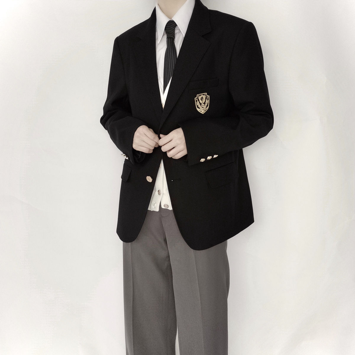 スーツ 大学JK/DK制服 学風 男女兼用 ブレザー ジャケット 春 秋冬 純正 黒 スーツ ゆったり トレンド スーツ 大学JK/DK制服 学風 男女兼用 ブレザー ジャケット 春 秋冬 純正 黒 スーツ ゆったり トレンド