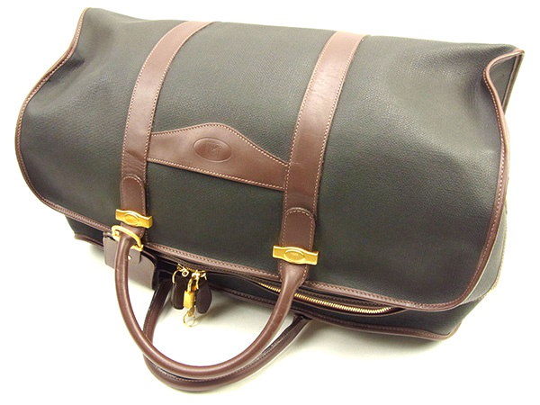 ダンヒル Dunhill ボストンバッグ メンズ可 ブラウン×ブラック PVC×レザー 人気 良品 【中古】 T608 . ダンヒル Dunhill ボストンバッグ メンズ可 ブラウン×ブラック PVC×レザー 人気 良品 【中古】 T608 .