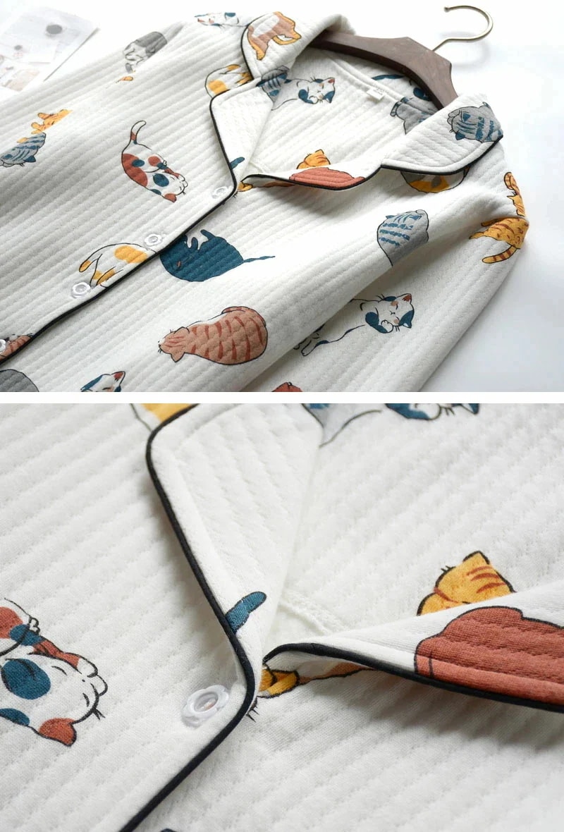 【急速出荷!】レディース パジャマ 長袖 綿 前開き 猫柄 ウエア 上下セット パジャマ セットアップ 猫柄 猫耳 ネコ耳 かわいい 部屋着 寝間着 リラックスウェア コットン 着心地良い 暖かい ゆ 【急速出荷!】レディース パジャマ 長袖 綿 前開き 猫柄 ウエア 上下セット パジャマ セットアップ 猫柄 猫耳 ネコ耳 かわいい 部屋着 寝間着 リラックスウェア コットン 着心地良い 暖かい ゆ