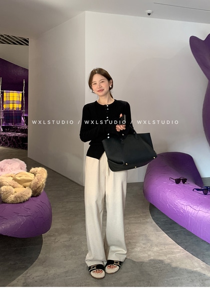 WXLSTUDIO ハンドメイド一列ウールニット長袖 WXLSTUDIO ハンドメイド一列ウールニット長袖
