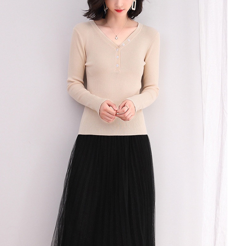 セーター vネック ニット レディース 長袖 秋 冬 大きいサイズ ショート丈 可愛い チュニック 無地 カジュアル トップス 洗える おしゃれ シンプル 着やせ 上品
