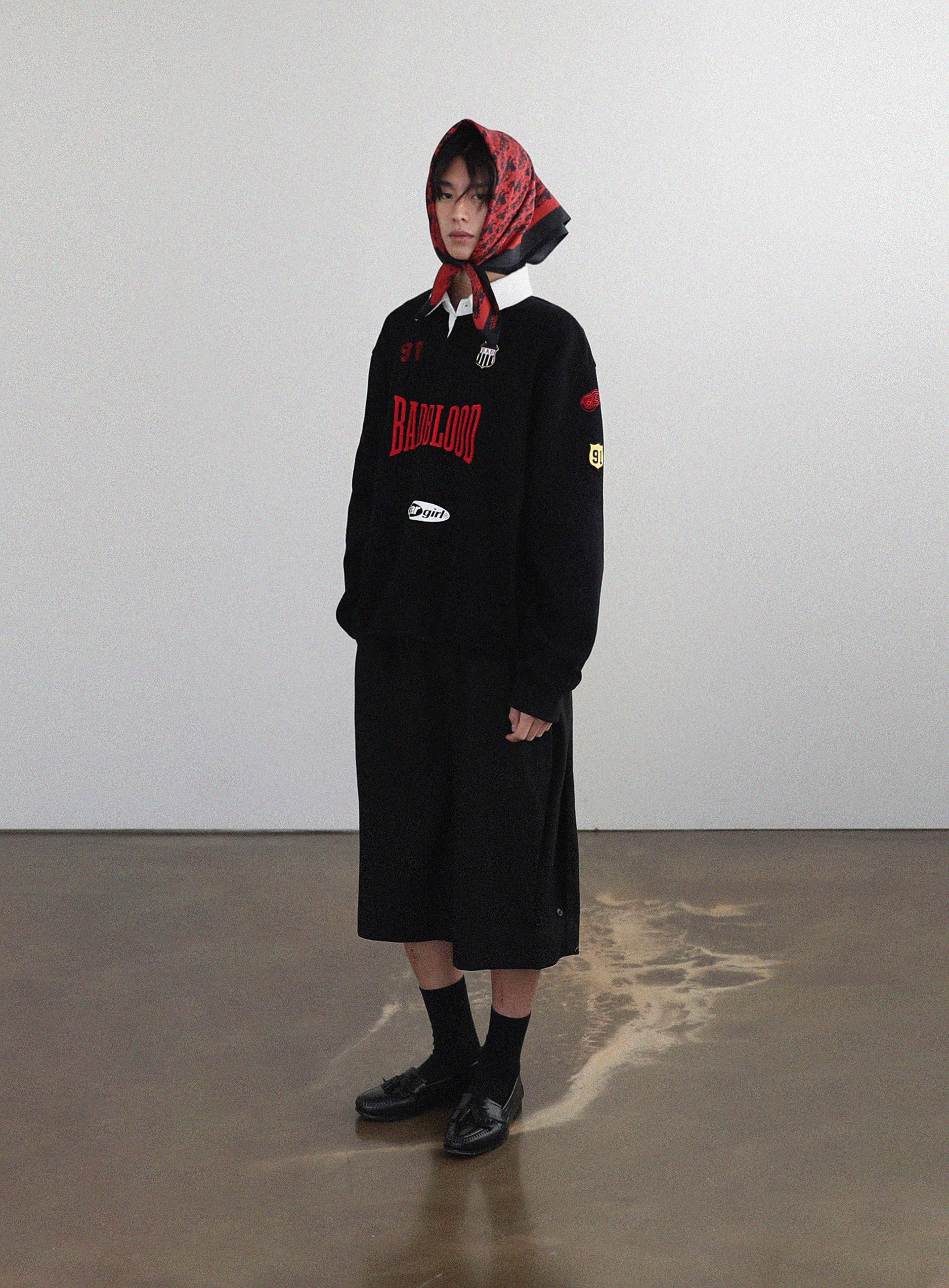 【BADBLOOD】 MYSTIC CAPSULE RUGBY SWEATSHIRT : BLACK 【BADBLOOD】 MYSTIC CAPSULE RUGBY SWEATSHIRT : BLACK