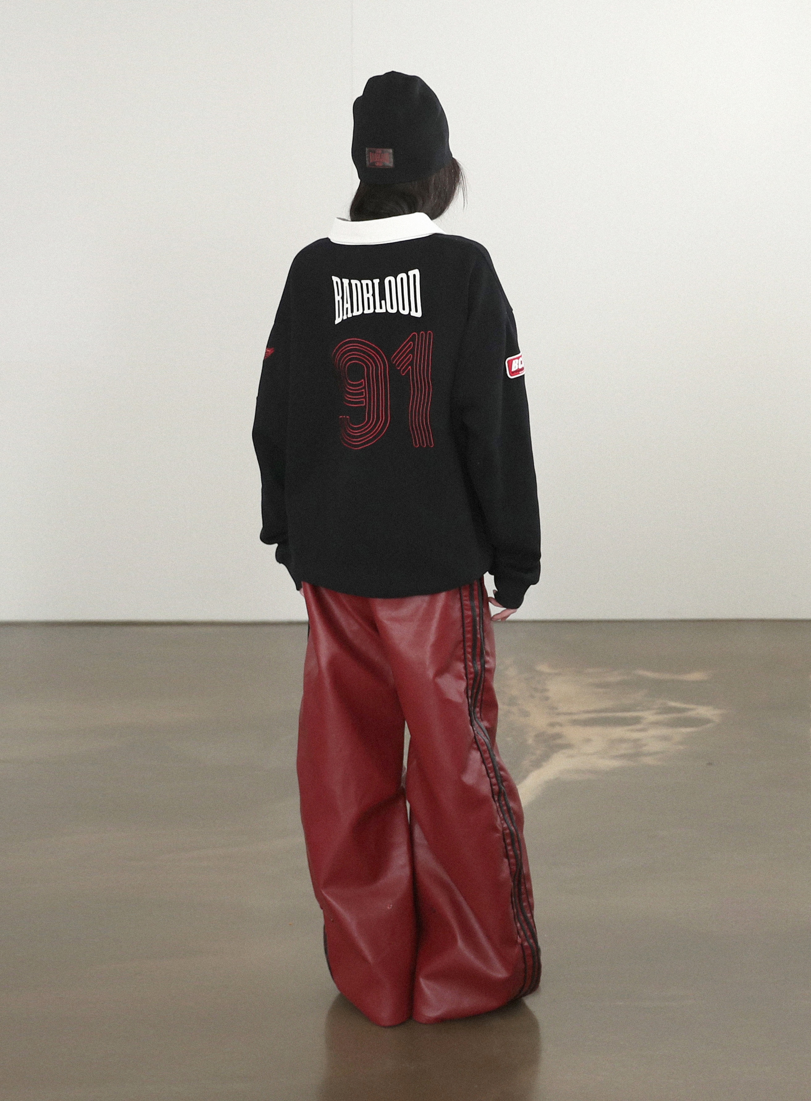 【BADBLOOD】 MYSTIC CAPSULE RUGBY SWEATSHIRT : BLACK 【BADBLOOD】 MYSTIC CAPSULE RUGBY SWEATSHIRT : BLACK