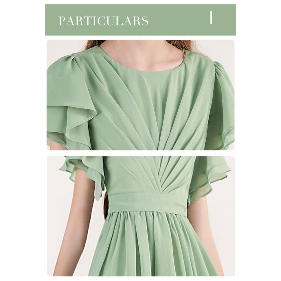 (WJ Fashion)ドレス 発表会 結婚式 女の子 ピアノ発表会 シフォン 110 120 130 140 150 160 フォーマル ワンピース コンクール ロング 半袖 子供 ロングドレス