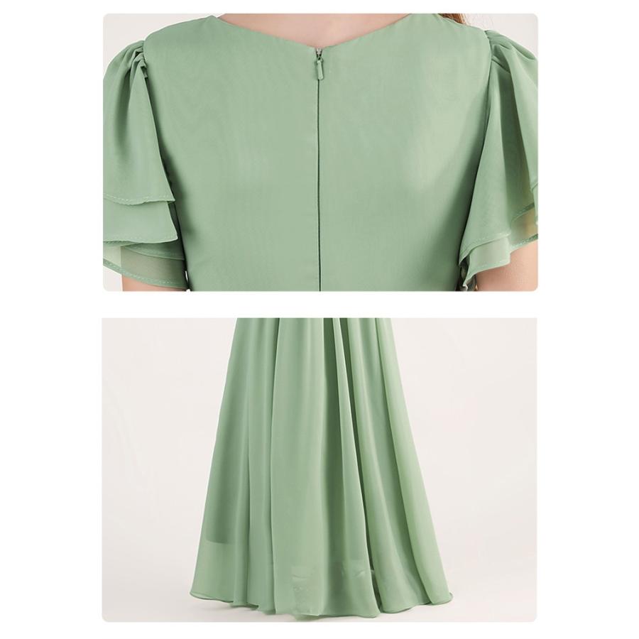 (WJ Fashion)ドレス 発表会 結婚式 女の子 ピアノ発表会 シフォン 110 120 130 140 150 160 フォーマル ワンピース コンクール ロング 半袖 子供 ロングドレス