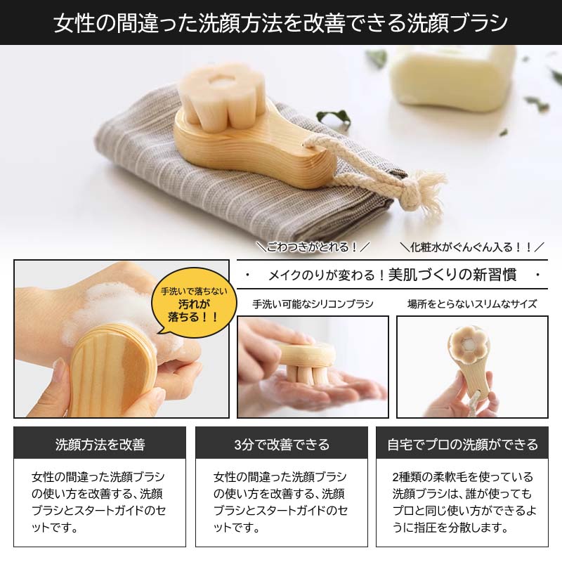 Qoo10] 極細毛 洗顔ブラシ ウォッシュ 毛穴ケア