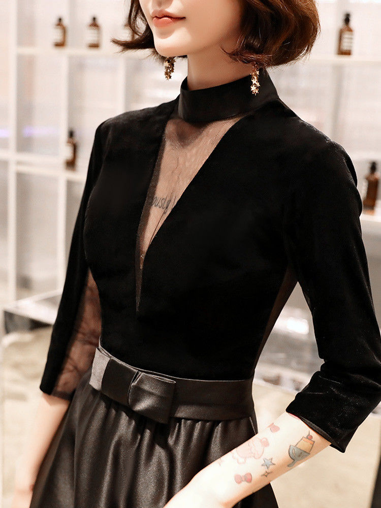 黒のイブニングドレスのスカート ライトラグジュアリーハイエンドドレス 2024新しい宴会ドレス 高級ガウンハイエンド パーティードレス キャバドレス ウェディングドレス 黒のイブニングドレスのスカート ライトラグジュアリーハイエンドドレス 2024新しい宴会ドレス 高級ガウンハイエンド パーティードレス キャバドレス ウェディングドレス