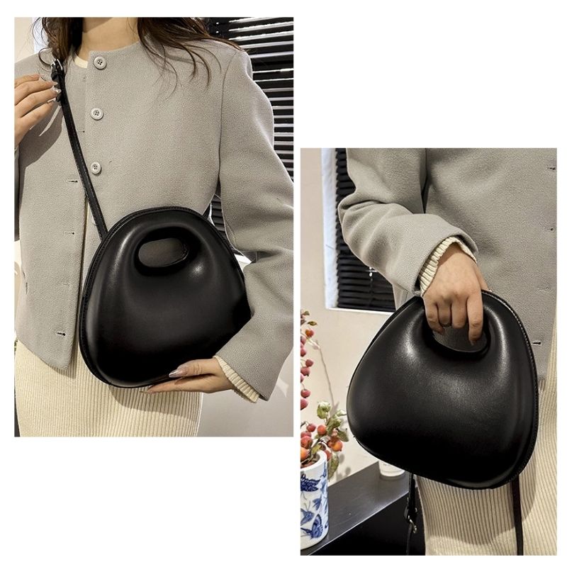 【即納】ショルダーバッグ エッグ型 ハンドバッグ ホワイト 白 ブラック 黒 イエロー 黄色 ブラウン 可愛い おしゃれ 肩掛け 斜めがけ バッグ レディース かわいい きれいめ 合成皮革[R](Q)