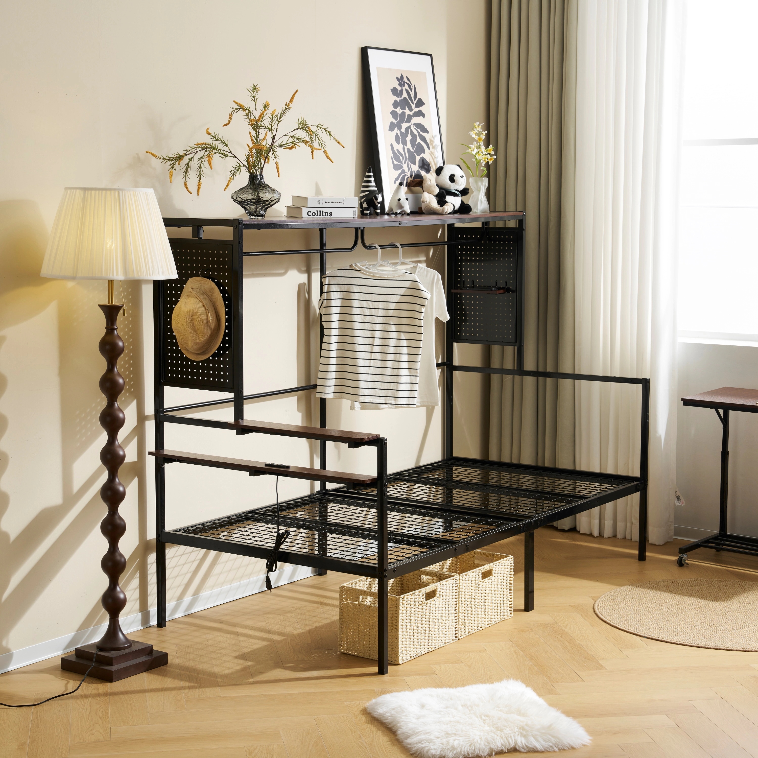 347【新作】【ブラック】 システムベット ロフトベッド シングル スチールネット付き 移動型デスク付き 北欧風 木目 子供ベッド 大人ベッド 一人暮らし スチール 耐震 ベッド359 347【新作】【ブラック】 システムベット ロフトベッド シングル スチールネット付き 移動型デスク付き 北欧風 木目 子供ベッド 大人ベッド 一人暮らし スチール 耐震 ベッド359