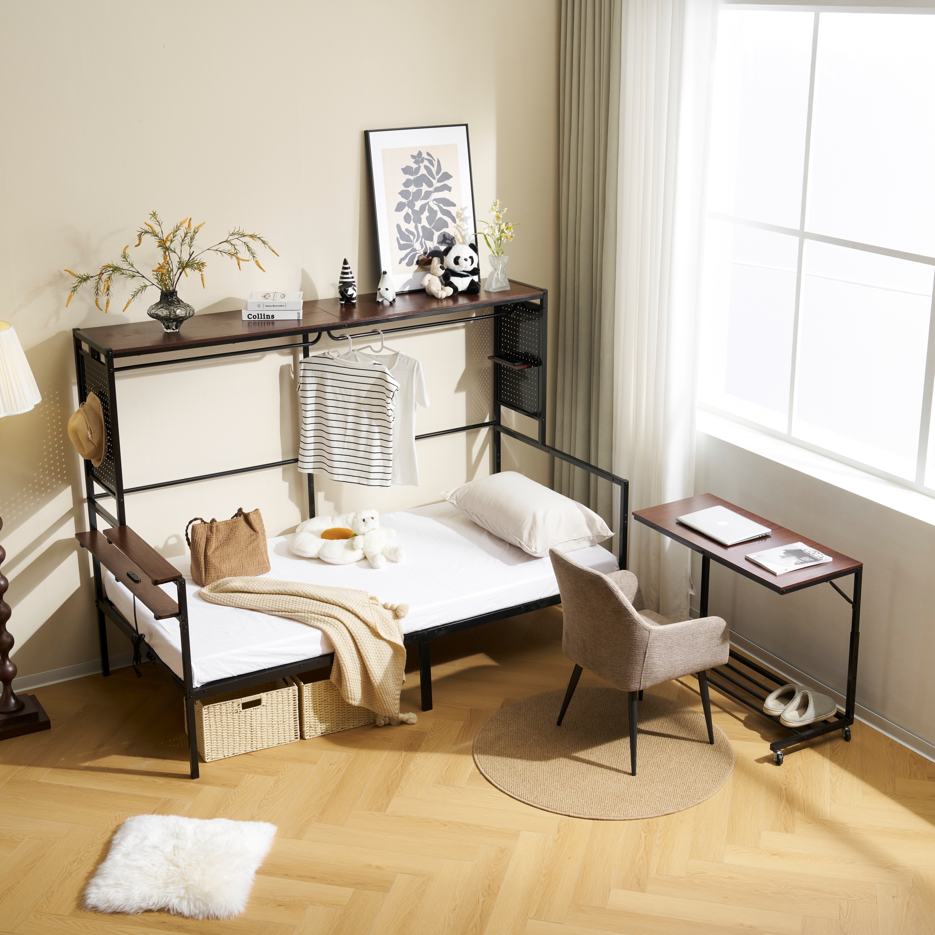 347【新作】【ブラック】 システムベット ロフトベッド シングル スチールネット付き 移動型デスク付き 北欧風 木目 子供ベッド 大人ベッド 一人暮らし スチール 耐震 ベッド359 347【新作】【ブラック】 システムベット ロフトベッド シングル スチールネット付き 移動型デスク付き 北欧風 木目 子供ベッド 大人ベッド 一人暮らし スチール 耐震 ベッド359