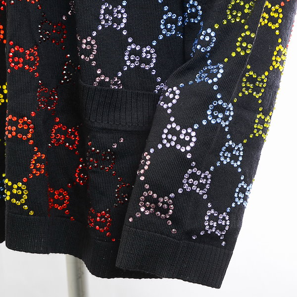 新品　ラインストーンGUCCIグッチ　カーディガン GUCCI - 新品 ラインストーンGUCCIグッチ カーディガンの通販 by