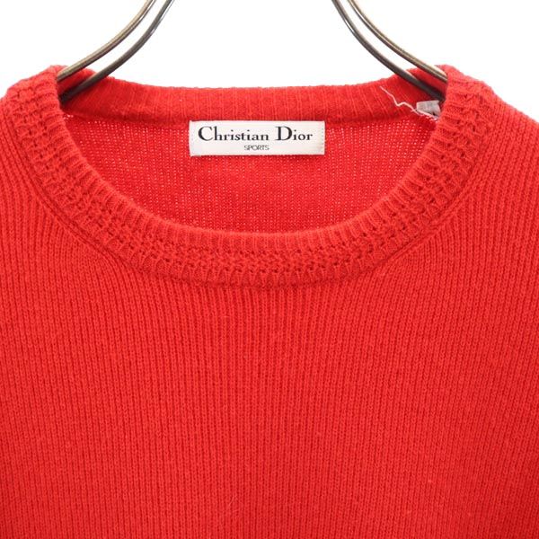 クリスチャンディオール ウール 長袖 ニット M レッド系 Christian Dior セーター メンズ