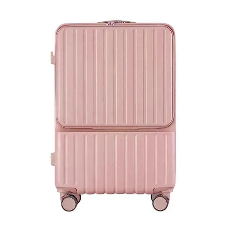 【新商品】3日出荷キャリーケース スーツケース 機内持ち込み 多機能スーツケース フロントオープン 前開き 超軽量 大容量 USBポート付き 充電口 カップホルダー付き 43L69L_4