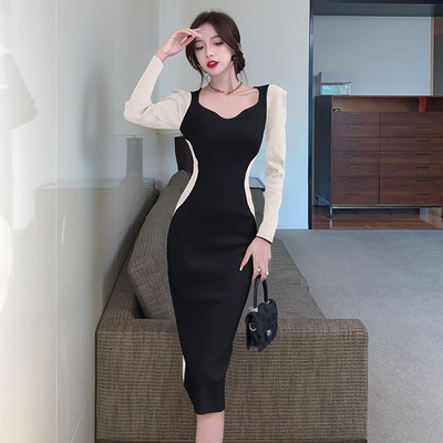 ワンピース 膝丈 ひざ丈 膝下 袖あり 長袖 スクエアネック スリム タイト 細身 切り替えデザイン 伸縮性 かわいい 大人可愛い おしゃれ お洒落 かっこいい 個性的 クール モード系 セクシー ワンピース 膝丈 ひざ丈 膝下 袖あり 長袖 スクエアネック スリム タイト 細身 切り替えデザイン 伸縮性 かわいい 大人可愛い おしゃれ お洒落 かっこいい 個性的 クール モード系 セクシー