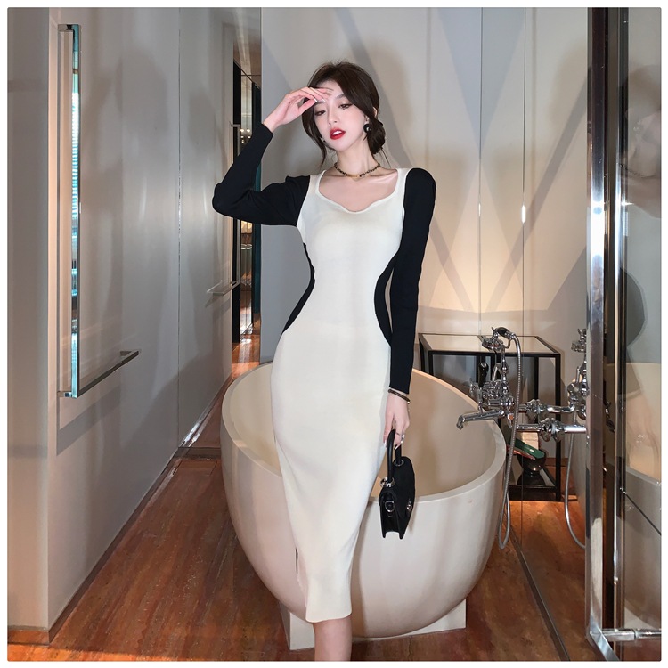 ワンピース 膝丈 ひざ丈 膝下 袖あり 長袖 スクエアネック スリム タイト 細身 切り替えデザイン 伸縮性 かわいい 大人可愛い おしゃれ お洒落 かっこいい 個性的 クール モード系 セクシー ワンピース 膝丈 ひざ丈 膝下 袖あり 長袖 スクエアネック スリム タイト 細身 切り替えデザイン 伸縮性 かわいい 大人可愛い おしゃれ お洒落 かっこいい 個性的 クール モード系 セクシー