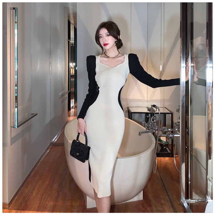 ワンピース 膝丈 ひざ丈 膝下 袖あり 長袖 スクエアネック スリム タイト 細身 切り替えデザイン 伸縮性 かわいい 大人可愛い おしゃれ お洒落 かっこいい 個性的 クール モード系 セクシー ワンピース 膝丈 ひざ丈 膝下 袖あり 長袖 スクエアネック スリム タイト 細身 切り替えデザイン 伸縮性 かわいい 大人可愛い おしゃれ お洒落 かっこいい 個性的 クール モード系 セクシー