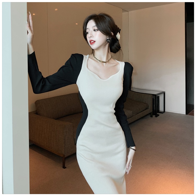 ワンピース 膝丈 ひざ丈 膝下 袖あり 長袖 スクエアネック スリム タイト 細身 切り替えデザイン 伸縮性 かわいい 大人可愛い おしゃれ お洒落 かっこいい 個性的 クール モード系 セクシー ワンピース 膝丈 ひざ丈 膝下 袖あり 長袖 スクエアネック スリム タイト 細身 切り替えデザイン 伸縮性 かわいい 大人可愛い おしゃれ お洒落 かっこいい 個性的 クール モード系 セクシー