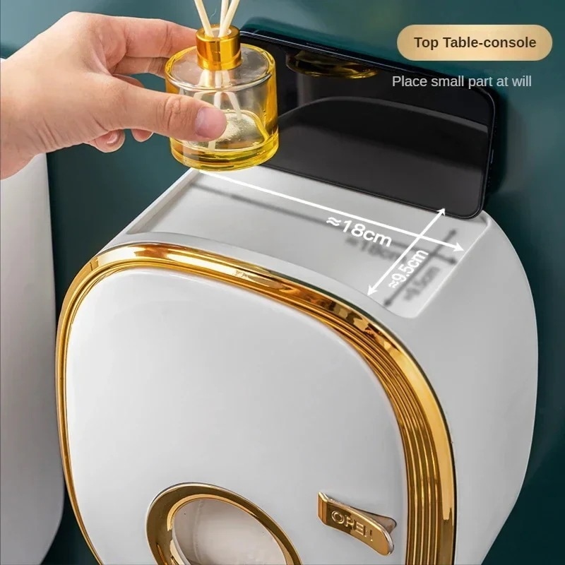 【挑戦 】壁に取り付けられた収納棚 頑丈な棚 バスルーム用 トイレットペーパーホルダー 防水