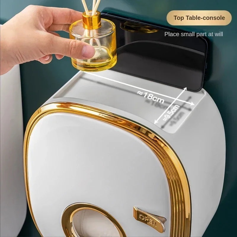 【挑戦 】壁に取り付けられた収納棚 頑丈な棚 バスルーム用 トイレットペーパーホルダー 防水