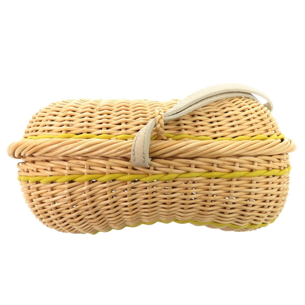 未使用品 プティアッシュ ミノディエール クラッチバッグ ストロー/トリヨンクレマンス クレ 0869【中古】 レディース 未使用品 プティアッシュ ミノディエール クラッチバッグ ストロー/トリヨンクレマンス クレ 0869【中古】 レディース