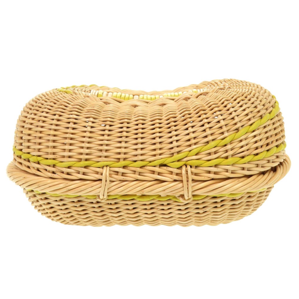 未使用品 プティアッシュ ミノディエール クラッチバッグ ストロー/トリヨンクレマンス クレ 0869【中古】 レディース 未使用品 プティアッシュ ミノディエール クラッチバッグ ストロー/トリヨンクレマンス クレ 0869【中古】 レディース