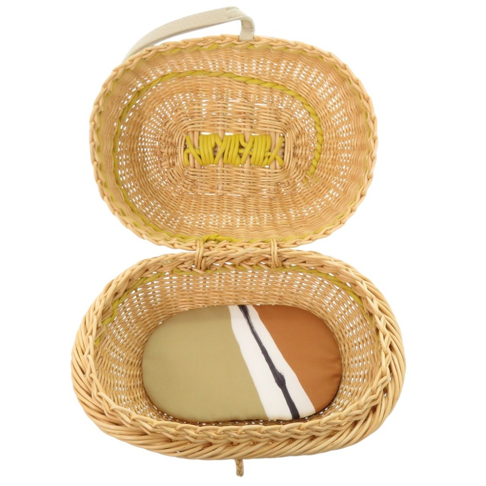 未使用品 プティアッシュ ミノディエール クラッチバッグ ストロー/トリヨンクレマンス クレ 0869【中古】 レディース 未使用品 プティアッシュ ミノディエール クラッチバッグ ストロー/トリヨンクレマンス クレ 0869【中古】 レディース