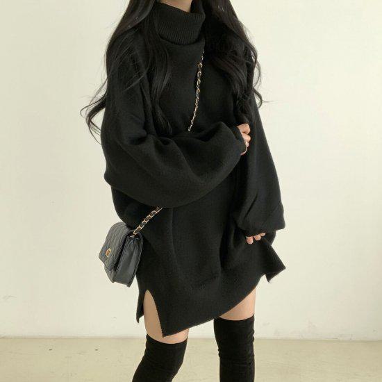 ニットワンピース レディース ロング 秋冬 新作 タートルネック