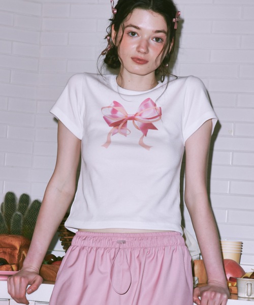 [韓国セレブ着用] DOUBLE RIBBON SLIM CROP T SHIRT 10色 mdprevattcaulkingandwaterproofing.com