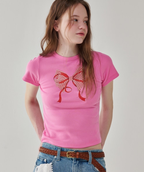 [韓国セレブ着用] DOUBLE RIBBON SLIM CROP T SHIRT 10色 mdprevattcaulkingandwaterproofing.com