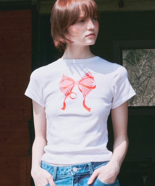 [韓国セレブ着用] DOUBLE RIBBON SLIM CROP T SHIRT 10色 mdprevattcaulkingandwaterproofing.com
