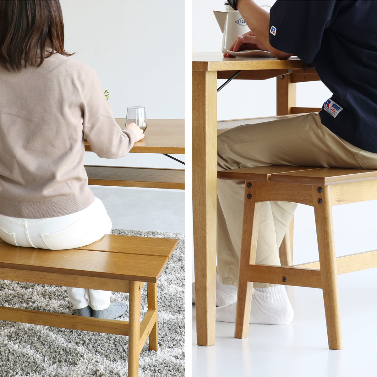 ダイニングテーブル 幅150cm ソフトヴィンテージ風 Rasic 4人掛け 食卓 ダイニング テーブル 四角 長方形 天然木 木製 北欧 ナチュラル シンプル 天板下収納