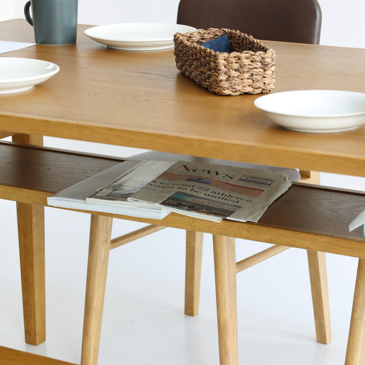 ダイニングテーブル 幅150cm ソフトヴィンテージ風 Rasic 4人掛け 食卓 ダイニング テーブル 四角 長方形 天然木 木製 北欧 ナチュラル シンプル 天板下収納
