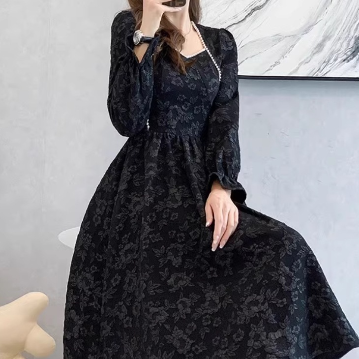 ドレス ワンピース パーティー 結婚式 二次会 披露宴 演奏会 発表会 ステージ ダンス ミモレ 長袖 スクエアネック 襟なし Aライン ハイウエスト 伸縮性 可愛い きれいめ シンプル ドレス ワンピース パーティー 結婚式 二次会 披露宴 演奏会 発表会 ステージ ダンス ミモレ 長袖 スクエアネック 襟なし Aライン ハイウエスト 伸縮性 可愛い きれいめ シンプル