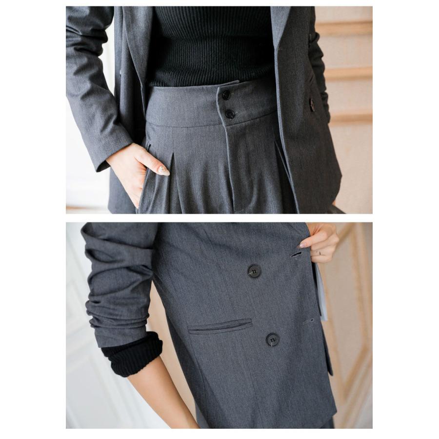 ビジネススーツ 卒業式 スーツ ワイドパンツ ゆったり おしゃれ 韓国風 入学式 ママスーツ 母 レディース パンツスーツ オフィス セットアップ