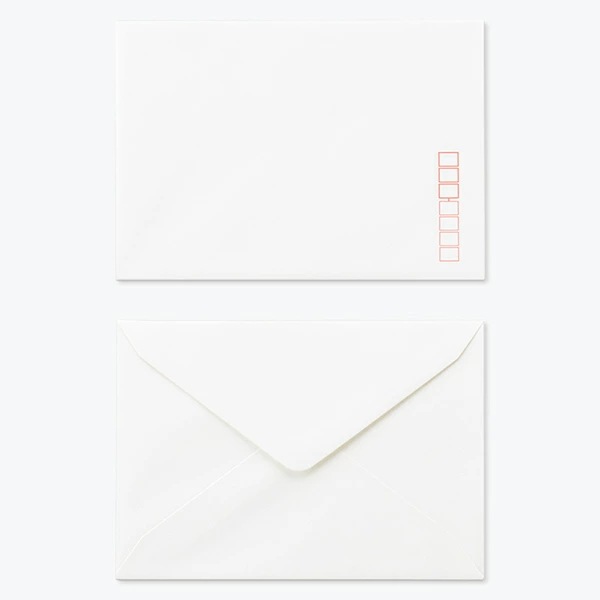 [ケース販売] 山櫻 封筒 洋2 ダイヤ貼 ECホワイトCoC 紙厚100g 郵便枠入 1,000枚 / A6用 白 無地 郵便番号枠あり 00402039-1000