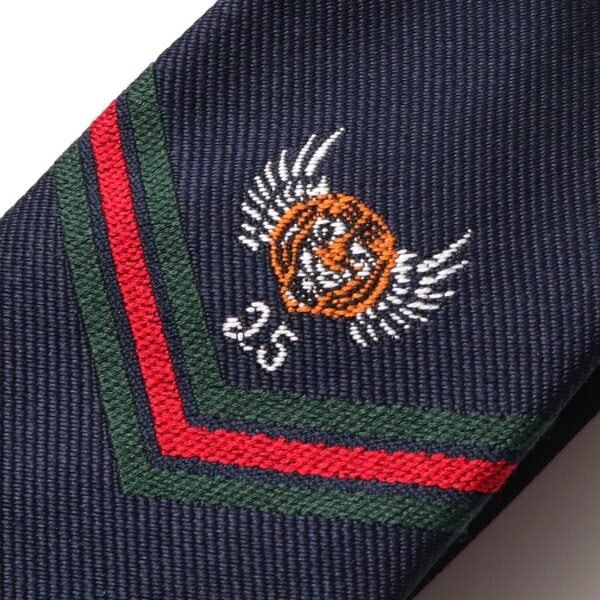 GUCCI グッチ ネクタイ TIGERWINGS 473149 4E002 メンズ シルク ジャガード ウェブライン アニマル タイガー 柄 4000