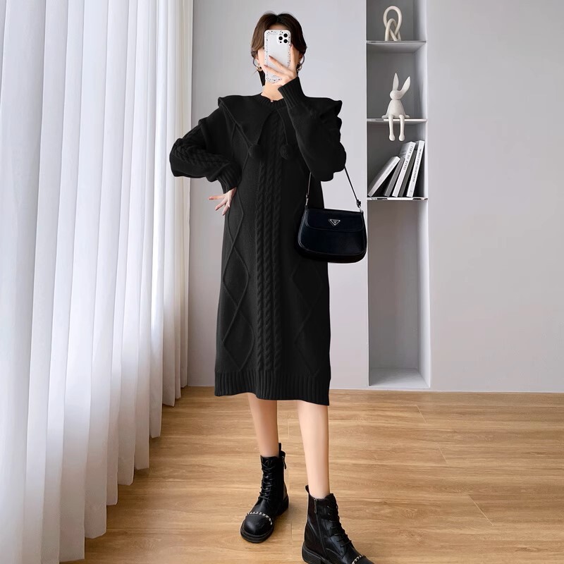 ワンピース マタニティ 全3色 授乳口付き ニット 襟付き ポンポン 長袖 ロング丈 クリスマスカラー レディース 大人可愛い ママコーデ ママファッション ママ服 マタニティウェア 人気 ワンピース マタニティ 全3色 授乳口付き ニット 襟付き ポンポン 長袖 ロング丈 クリスマスカラー レディース 大人可愛い ママコーデ ママファッション ママ服 マタニティウェア 人気