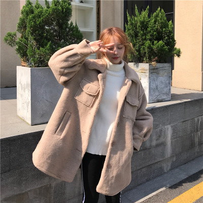 韓国風/秋と冬/裏起毛/手厚い/ルース/子羊ウール/アウターウェア/女子学生/中長デザイン/カーディガン/コットンコート/コットンコート 韓国風/秋と冬/裏起毛/手厚い/ルース/子羊ウール/アウターウェア/女子学生/中長デザイン/カーディガン/コットンコート/コットンコート