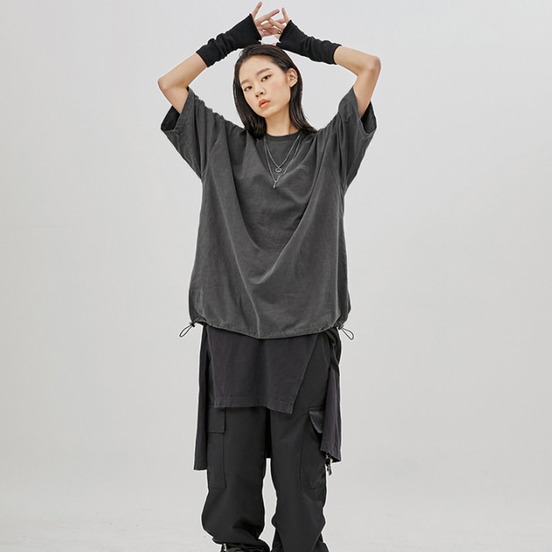 BTS ジョングク 着用] reversible pigment string T-shirt T