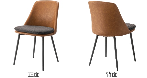 チェア 2脚セット 座面高47cm ダイニングチェア レザー調 クッション ファブリック 布張り