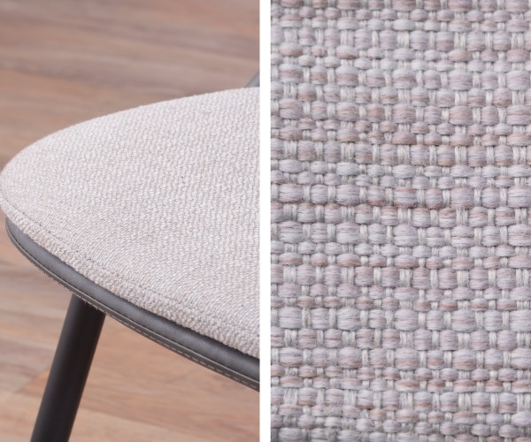 チェア 2脚セット 座面高47cm ダイニングチェア レザー調 クッション ファブリック 布張り