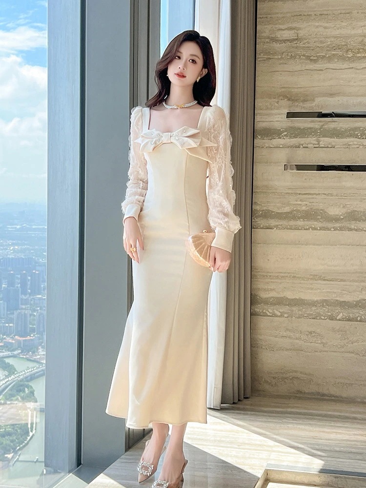 【急速出荷】秋冬新品 ロングワンピース マーメイド ドレス パーティー キャバ 大人 同窓会 披露宴 卒業式 結婚式 演奏会 ウェディング 二次会 メガ割