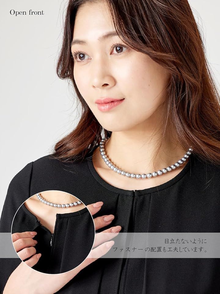 アニバオーガニック 洗える喪服 フォーマルスペシャリスト監修 レディース 大きいサイズ 礼服 ブラックフォーマル 前開き( ［14］ 前開き 2枚重ね ワンピース AL, 11 号)