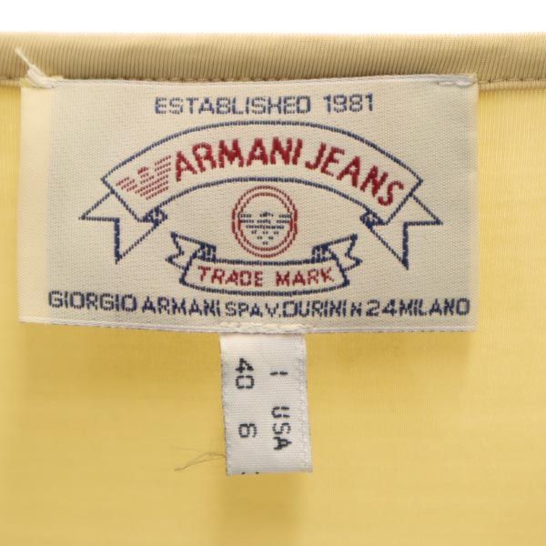 アルマーニジーンズ 長袖 カーディガン USA6 ベージュ ARMANI JEANS ポケット付き レディース