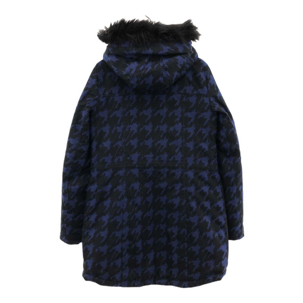 総柄 長袖 フェイクファー 中綿ジャケット S ブルー系 レディース 総柄 長袖 フェイクファー 中綿ジャケット S ブルー系 レディース