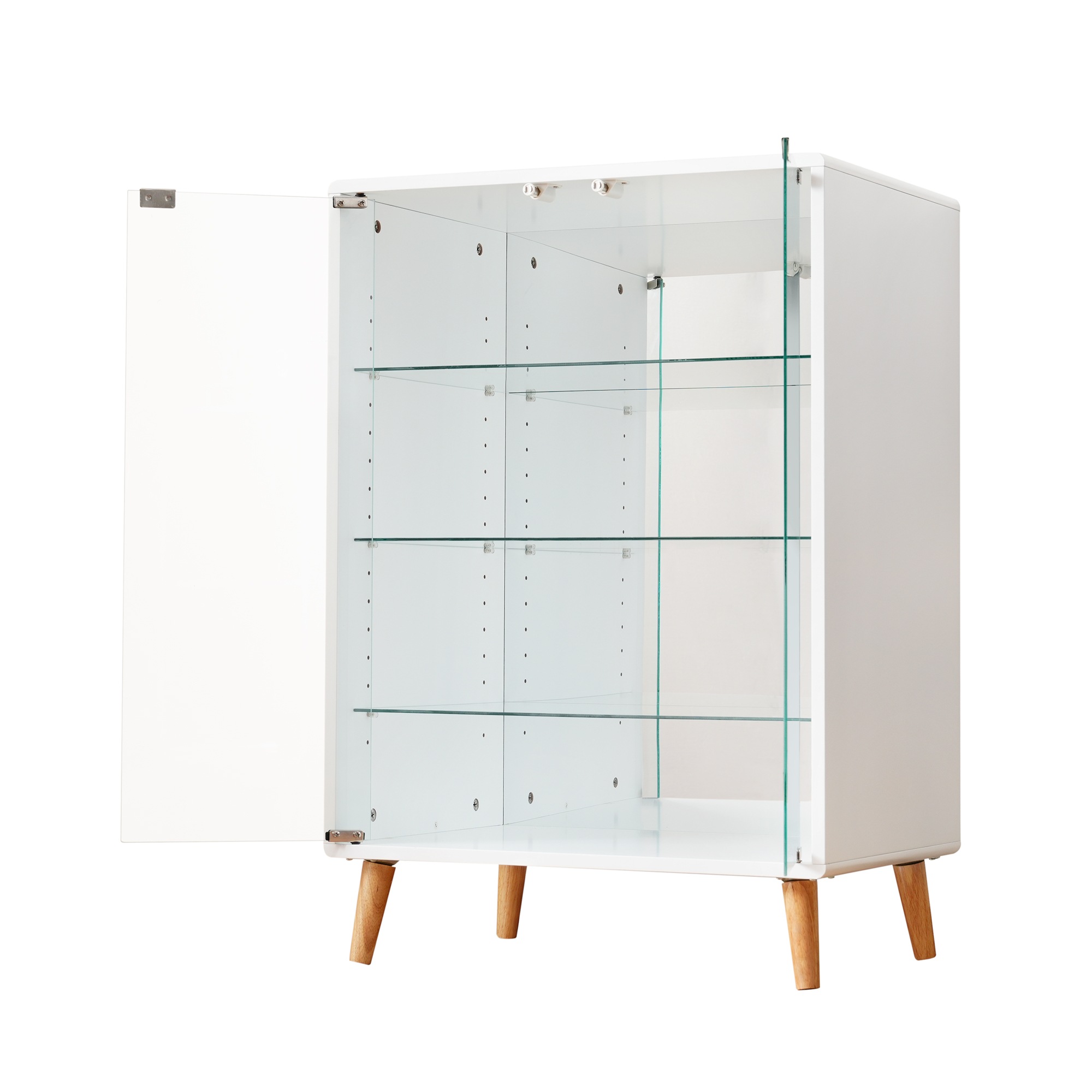 【国内出荷】コレクションケース ワイド 大容量 コレクションシェルフ ガラスディスプレイキャビネット 4段 高さ調節可能 背面ミラー 強化ガラス棚 サイズ:幅60*奥行43*高さ88CM ホワイト 【国内出荷】コレクションケース ワイド 大容量 コレクションシェルフ ガラスディスプレイキャビネット 4段 高さ調節可能 背面ミラー 強化ガラス棚 サイズ:幅60*奥行43*高さ88CM ホワイト